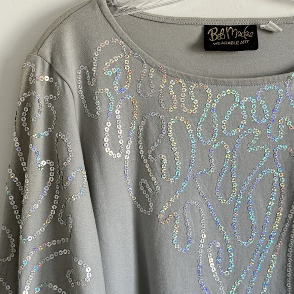 Bob Mackie Tops - Bob Mackie Wearable Art Size L Tunic Beaded Sequins Party Sparkle‎ NEW